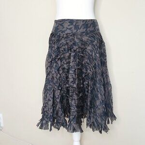 DKNY Pleated Silk Circle Skirt Knee Length Size Small